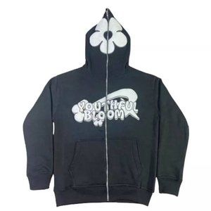 Youthful Bloom Black Hoodie